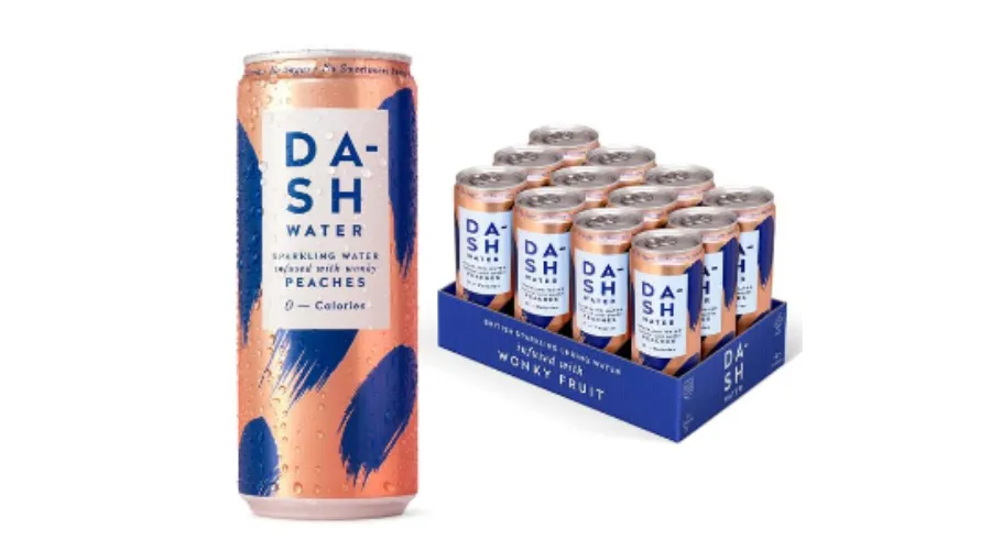 Dash water sparkling peach