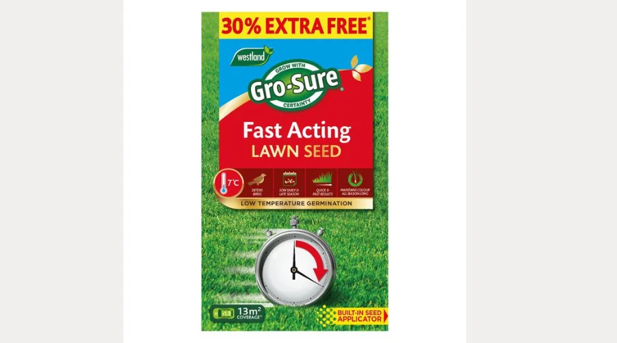 Gro-Sure Fast Acting Lawn Seed 10m2 + 30% Extra Free