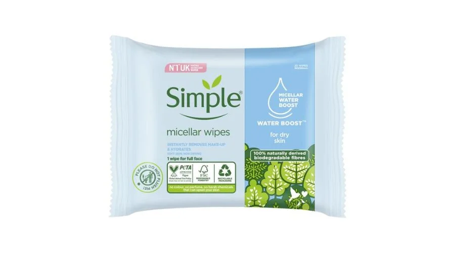 Simple Kind Skin Micellar Biodegradable Cleansing Wipes
