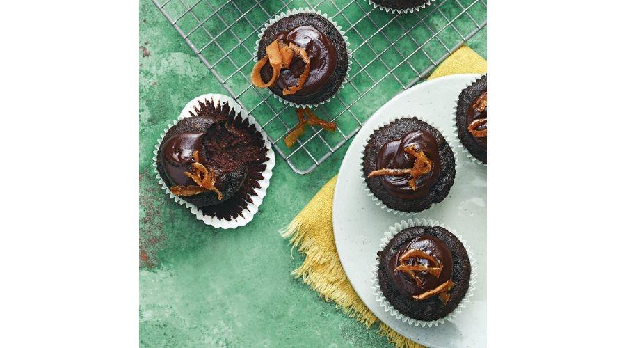 Carrot and chocolate muffins with candied peel