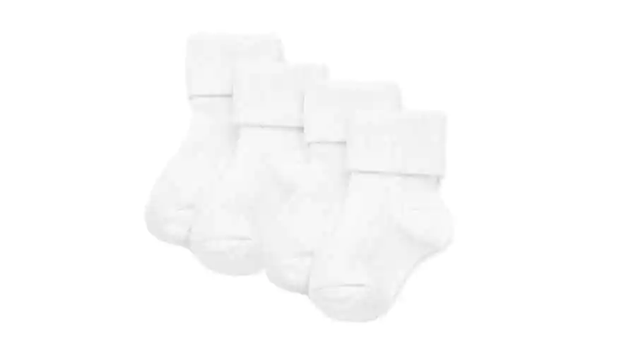 Cotton booties, 2 pack, white