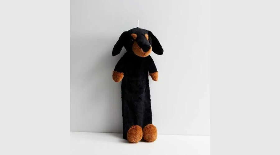 Black Sausage Dog Long Hot Water Bottle