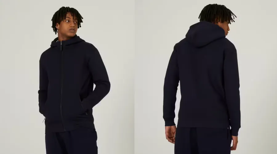Fitness Man 520 Sweatshirt with Zip and Hood Dark Blue | Feednexus
