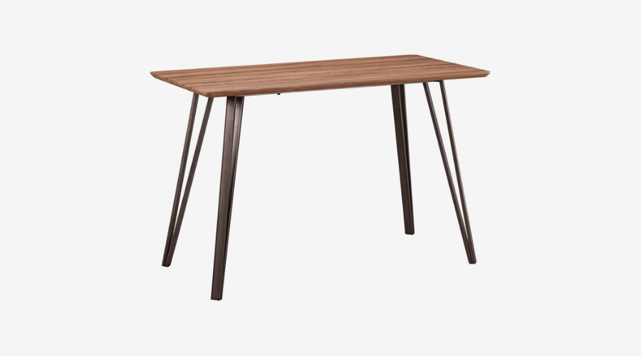 CONFORAMA DECO Fixed High Table. Melamine. 140 W x 100 H x 70 D cm. Oak/Black