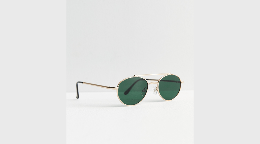 Gold oval frame sunglasses