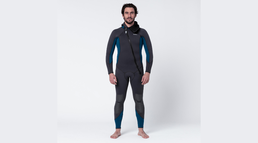 Neoprene Wetsuit 5 mm Men - SCD 500 Gray and blue