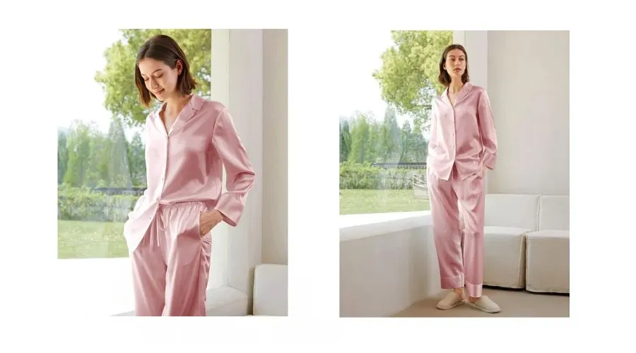 Mommesilk Classic Silk Pajamas Set for Women 