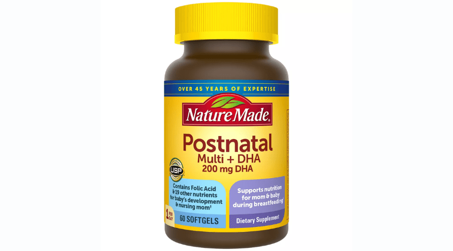 Nature Made Postnatal Multi + Dha, Postnatal Vitamins With Iron & Vitamin D Softgels - 60CT