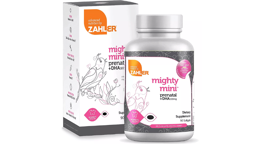 Zahler Mighty Mini Prenatal Dha, One a Day Prenatal Vitamins With Dha, Certified Kosher - 90 Softgels