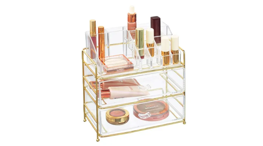 mDesign Plastic Divided Cosmetic Storage Organizer, 16 Sections