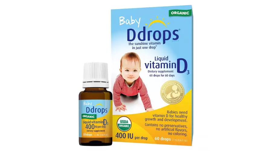 Ddrops Baby Vitamin D 400 IU Organic Liquid Drops - 0.06 fl oz