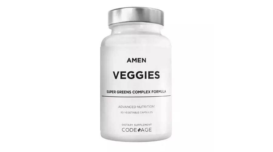 Amen Daily Veggies Vitamins Supplement, Vegan Whole-Food Multivitamin Minerals Capsules, Superfood, Super Green - 90ct