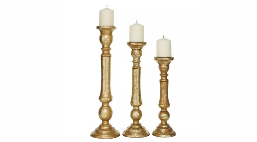 Set of 3 Traditional Column Candle Holders