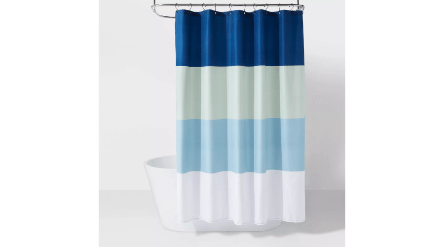 Microfiber Colorback Large Striped Shower Curtain 