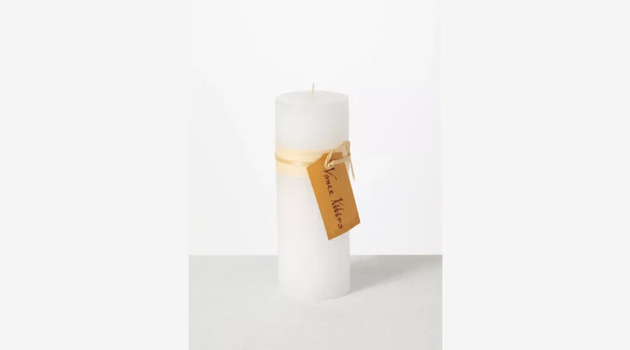 Vance Kitira 9 White Timber Pillar Candle