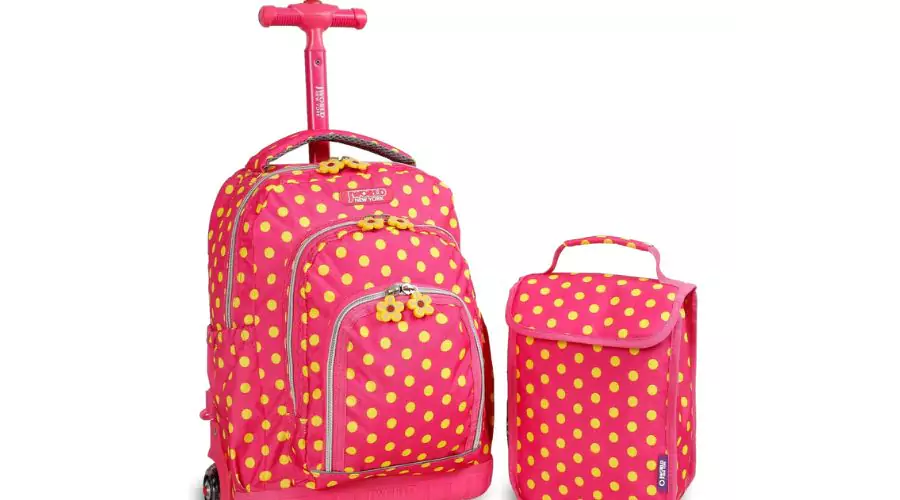 Kids J world Lollipop Rolling Backpack with lunch Bag
