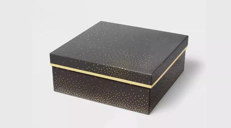 Square Foil Dotted Box Black by Spritz