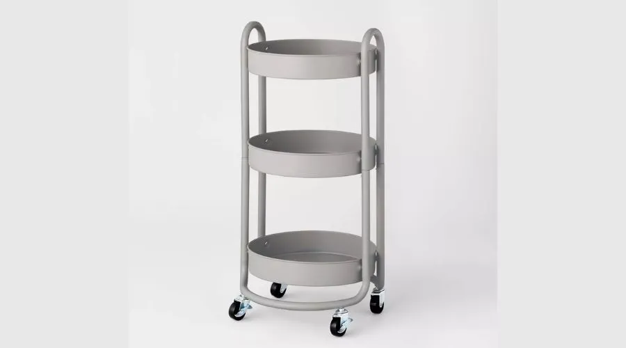 3-Tier Round Metal Utility Cart - Brightroom