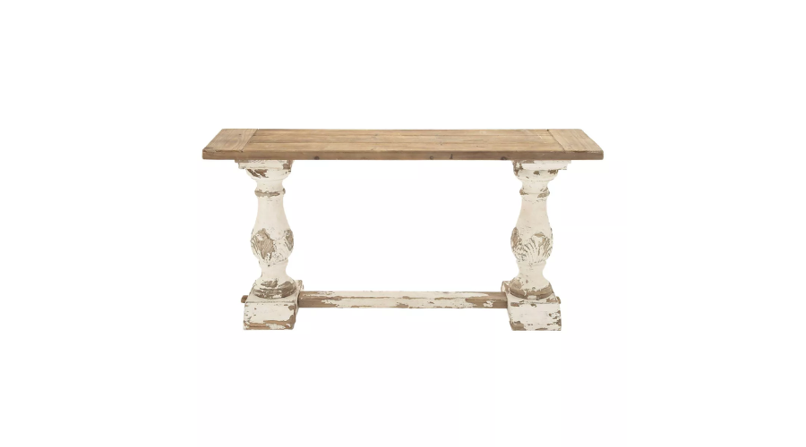 Vintage Wood Console Table White - Olivia & May 