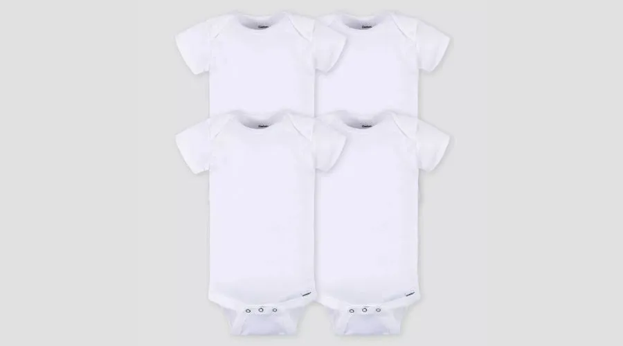 White Coloured Baby Short Sleeve Onesies by Gerber 