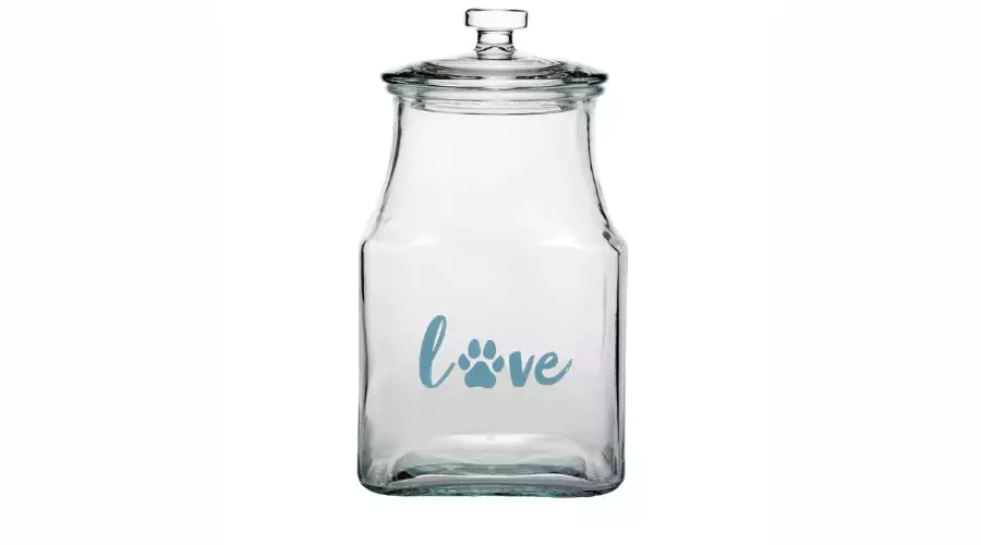 Glass Canister Square Jar, Dog and Cat Food Storage Container