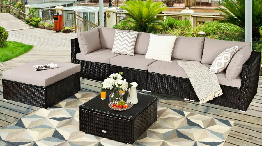 6PCS Outdoor Patio Rattan Furniture Set