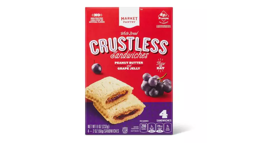 Frozen Peanut Butter and Grape Jelly Crustless Sandwich