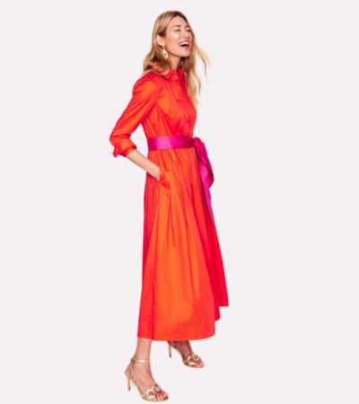 Scarlet Ottoman-Kleid aus Pontestoff