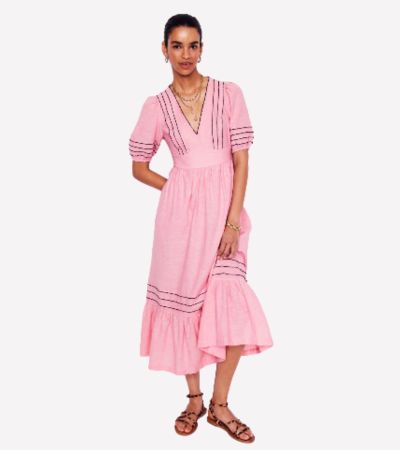 Scarlet Ottoman-Kleid aus Pontestoff