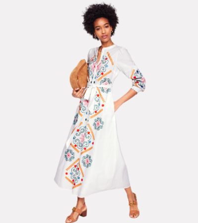 Scarlet Ottoman-Kleid aus Pontestoff