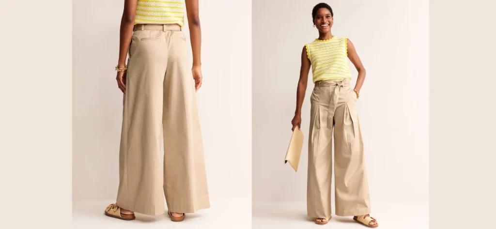 Cotton satin palazzo pants