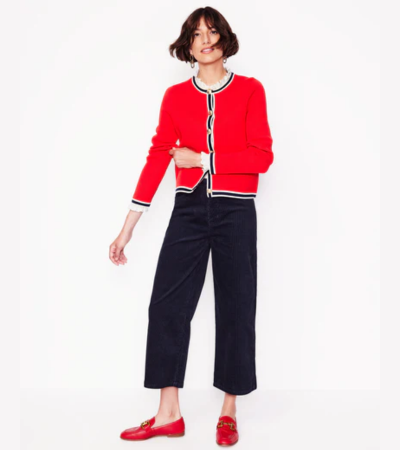 Cropped corduroy jeans with 5 pockets 1