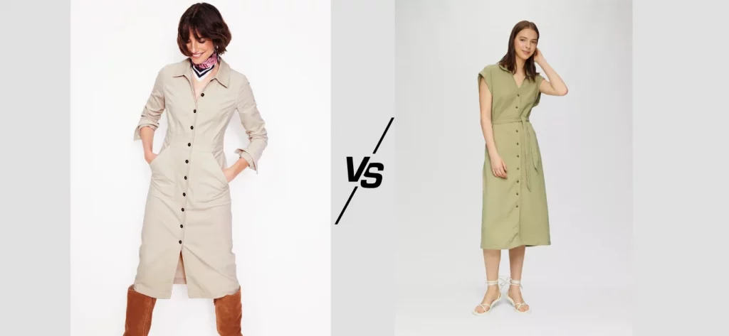 Flora midi shirt dress Vs. Tie-Belt Shirt Dress