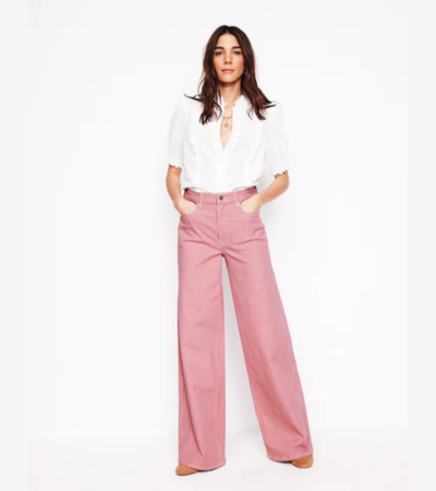 Flowing jeans with cropped legs