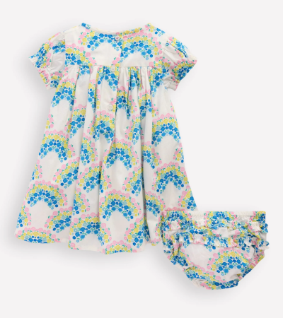 Gathered woven dress