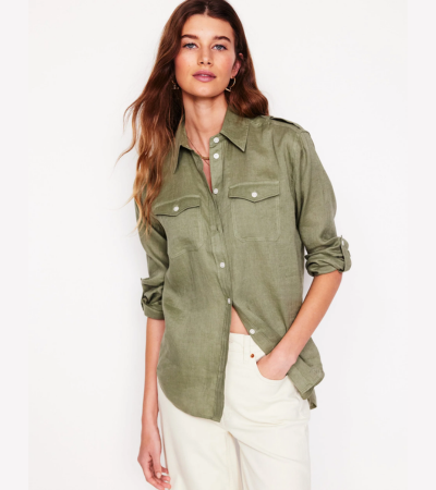 Long linen safari shirt