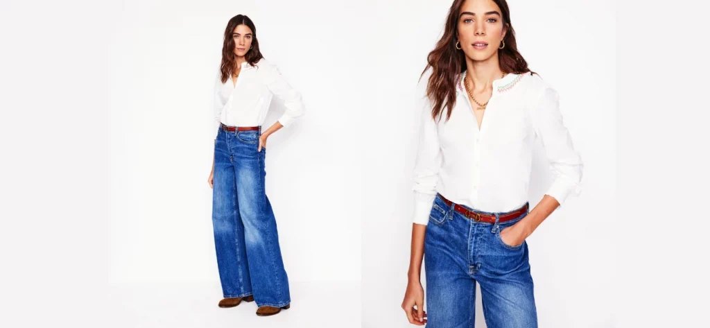 Shirt with smocked neckline