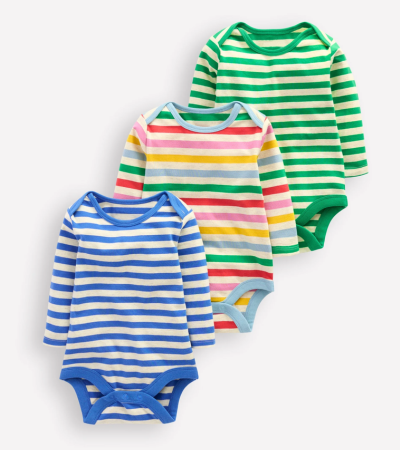 Striped bodysuits in a 3 pack