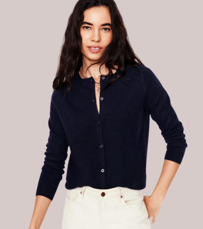 Eva cashmere round neck cardigan