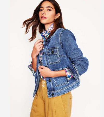 Kragenlose Freizeitjacke