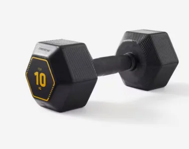 10 kg Cross Training and Weight Training Hexagonal Dumbbell Black
