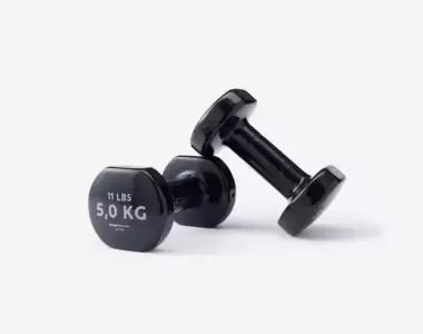 Fitness 5 kg Dumbbells Twin-Pack - Black