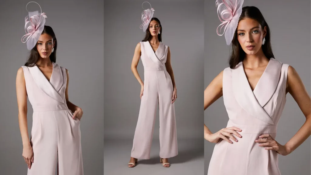 Bardot Wrap Belted Jumpsuit Blush