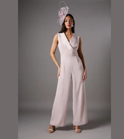 Bardot Wrap Belted Jumpsuit Blush 1