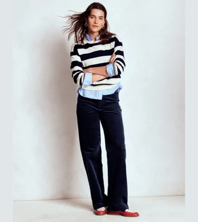 Corduroy Jeans with a Wide Leg Design 1