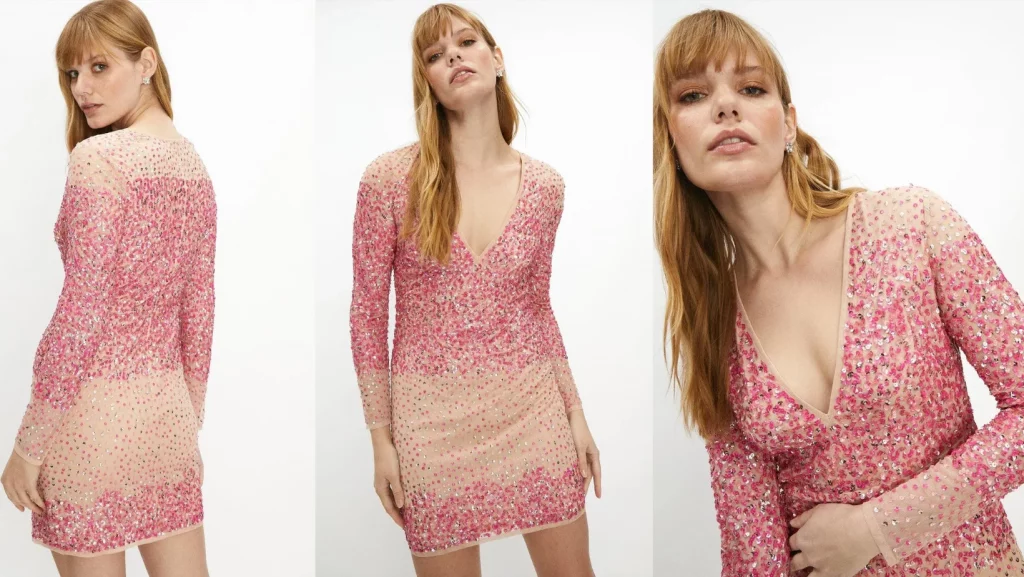 Ombre Sequin Mini Dress Multicolour