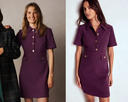 Eda Baumwoll EtuikleidPflaumenmus