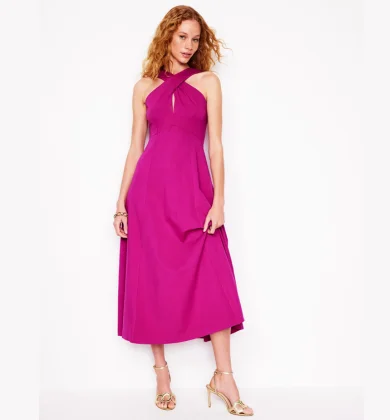 Ponte Kleid mit uberkreuzter Vorderseite