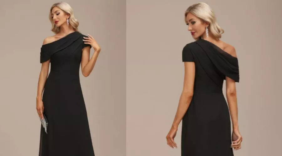 A-Line Asymmetrical Floor-Length Chiffon Evening Dress