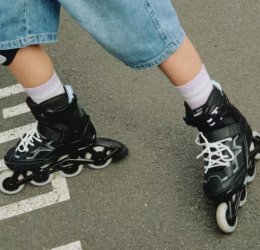 Kids Inline Fitness Skate Fit3 BlackKhaki